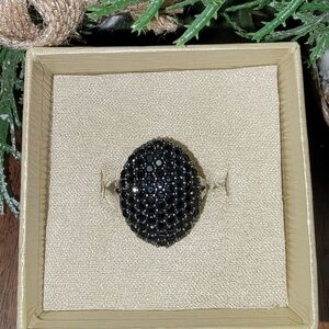 JTV Elegant Black Spinel Sterling Silver Ring